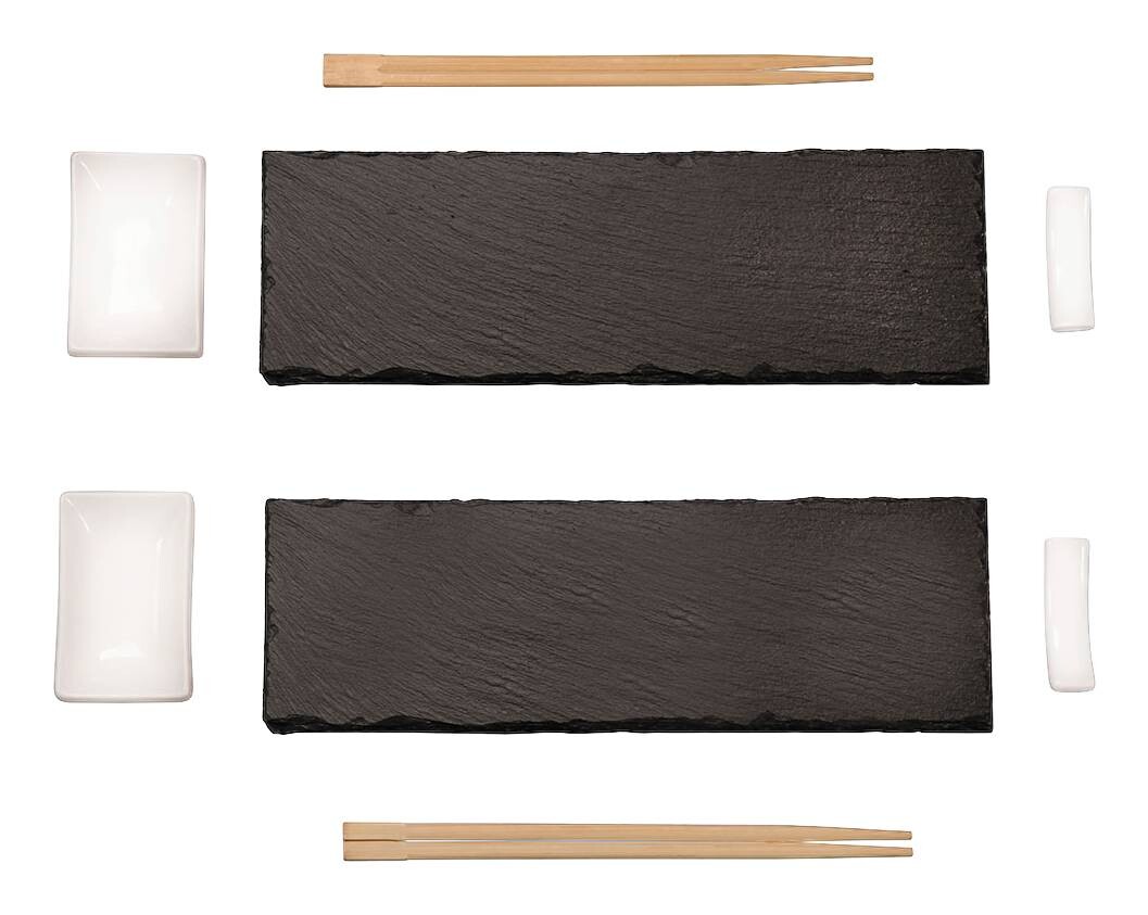 Kesper Sushi-Set grau Schiefer B/L: ca. 10x30 cm