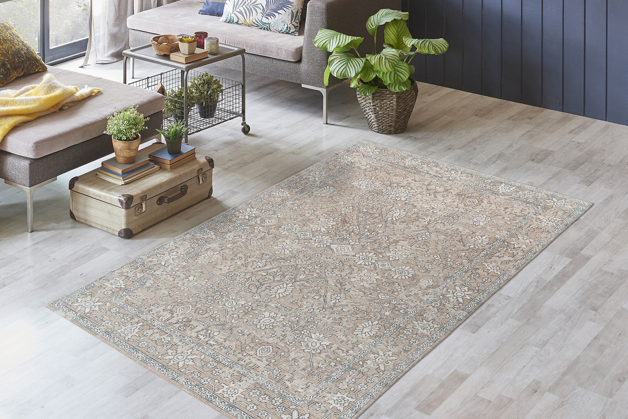 Kayoom Flachflorteppich Perry 125 beige B/L: ca. 80x150 cm