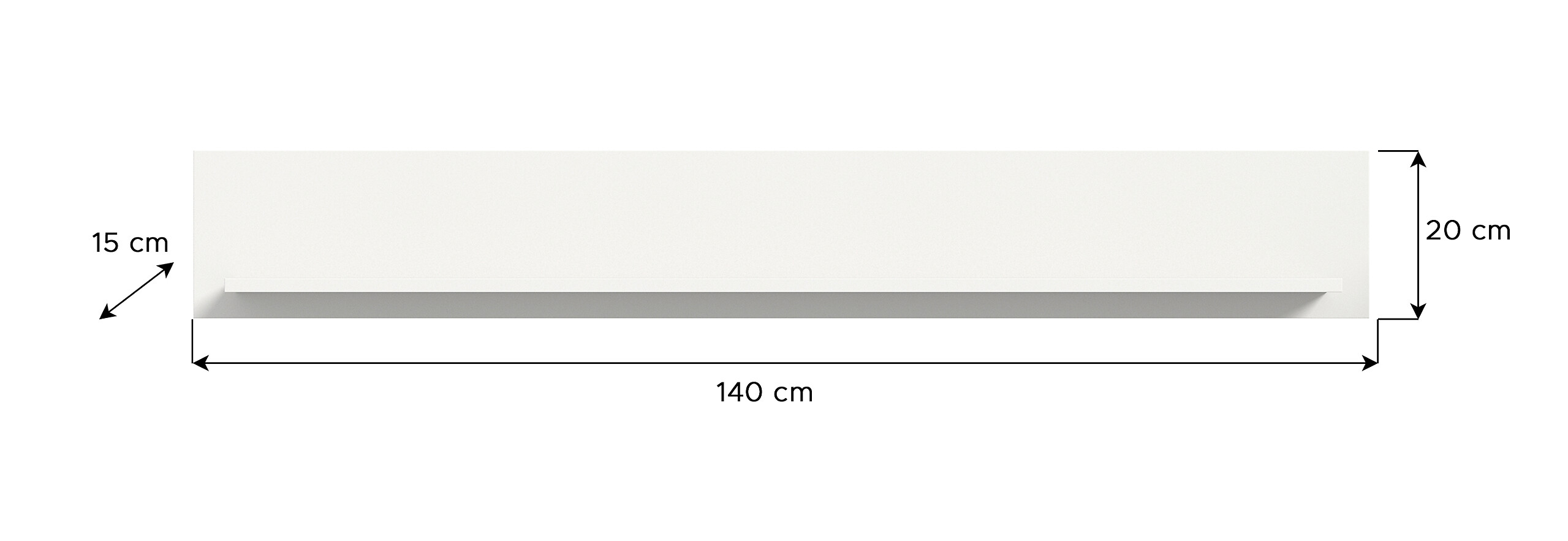 Wandboard Jam weiß B/H/T: ca. 140x20x15 cm