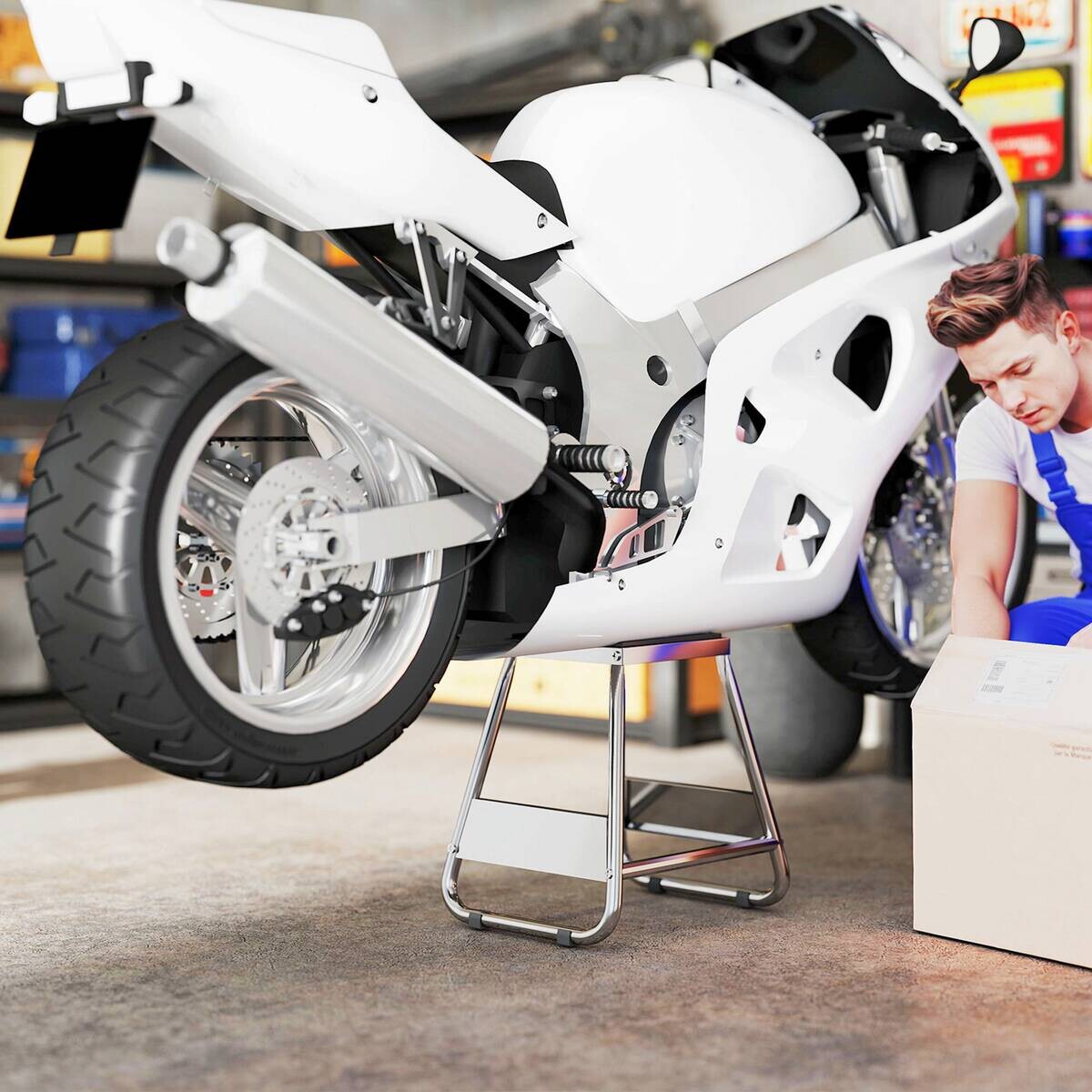 HOMCOM Motorradständer B/H/L: ca. 36x40,5x40 cm