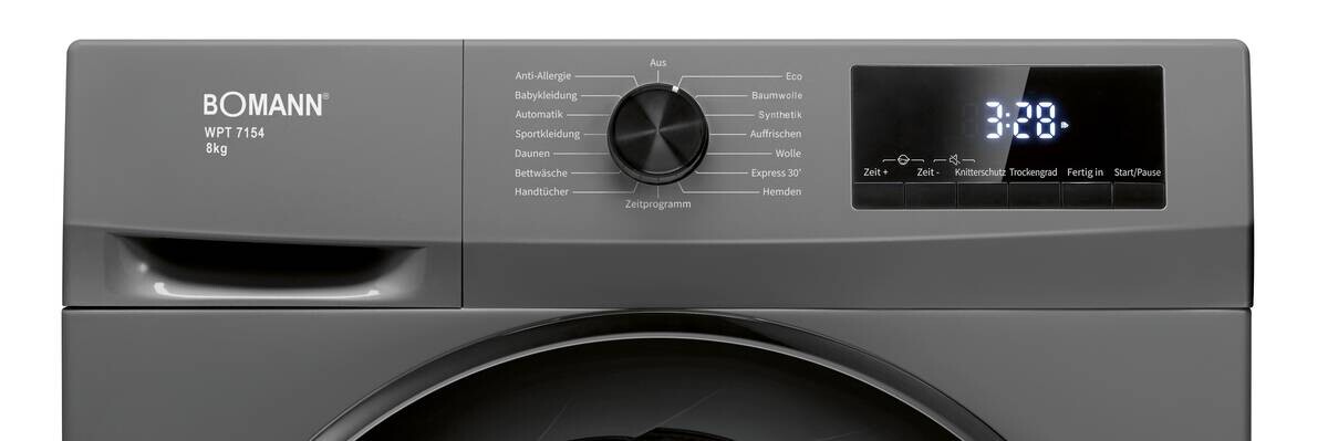 Bomann Wärmepumpentrockner WPT 7154 titanfarbig B/H/T: ca. 59,5x84,5x58 cm ca. 8 kg