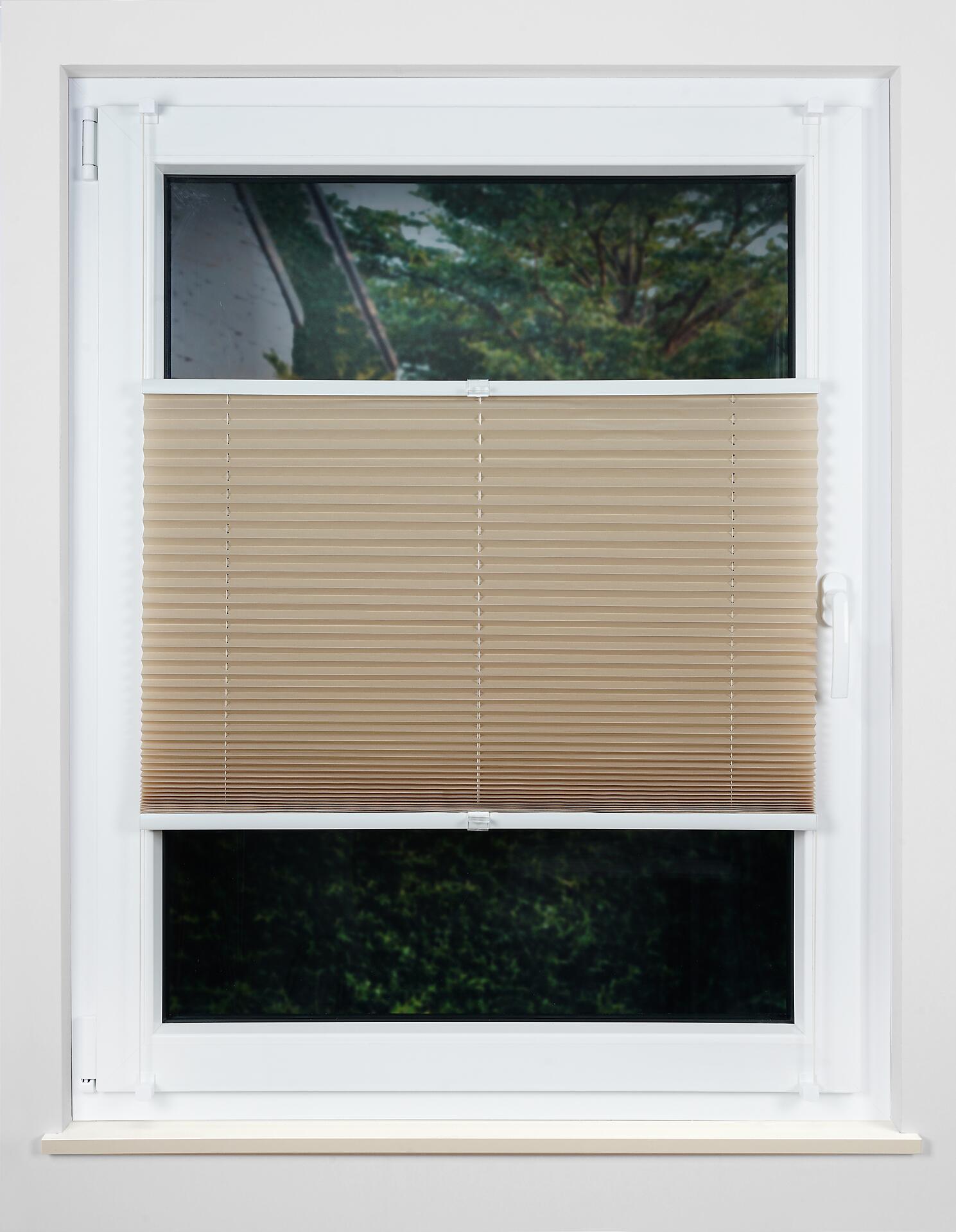 Hochwertiges Klemmplissee sand B/L: ca. 60x130 cm