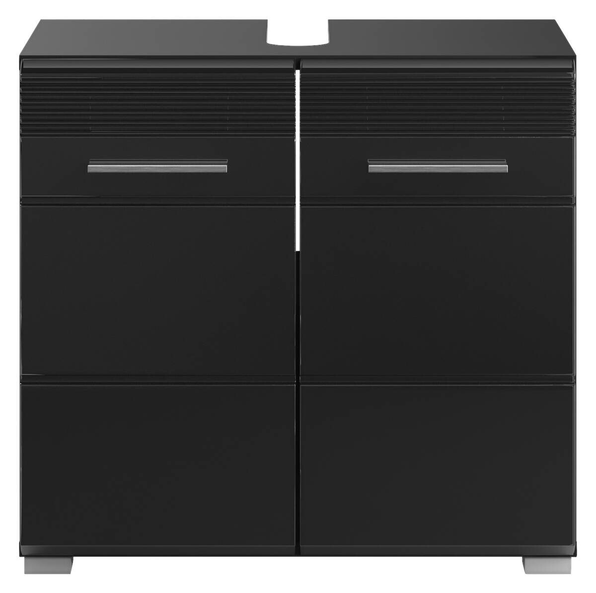 Badezimmer-Set LINUS schwarz schwarz Hochglanz B/H/T: ca. 60x182x34 cm