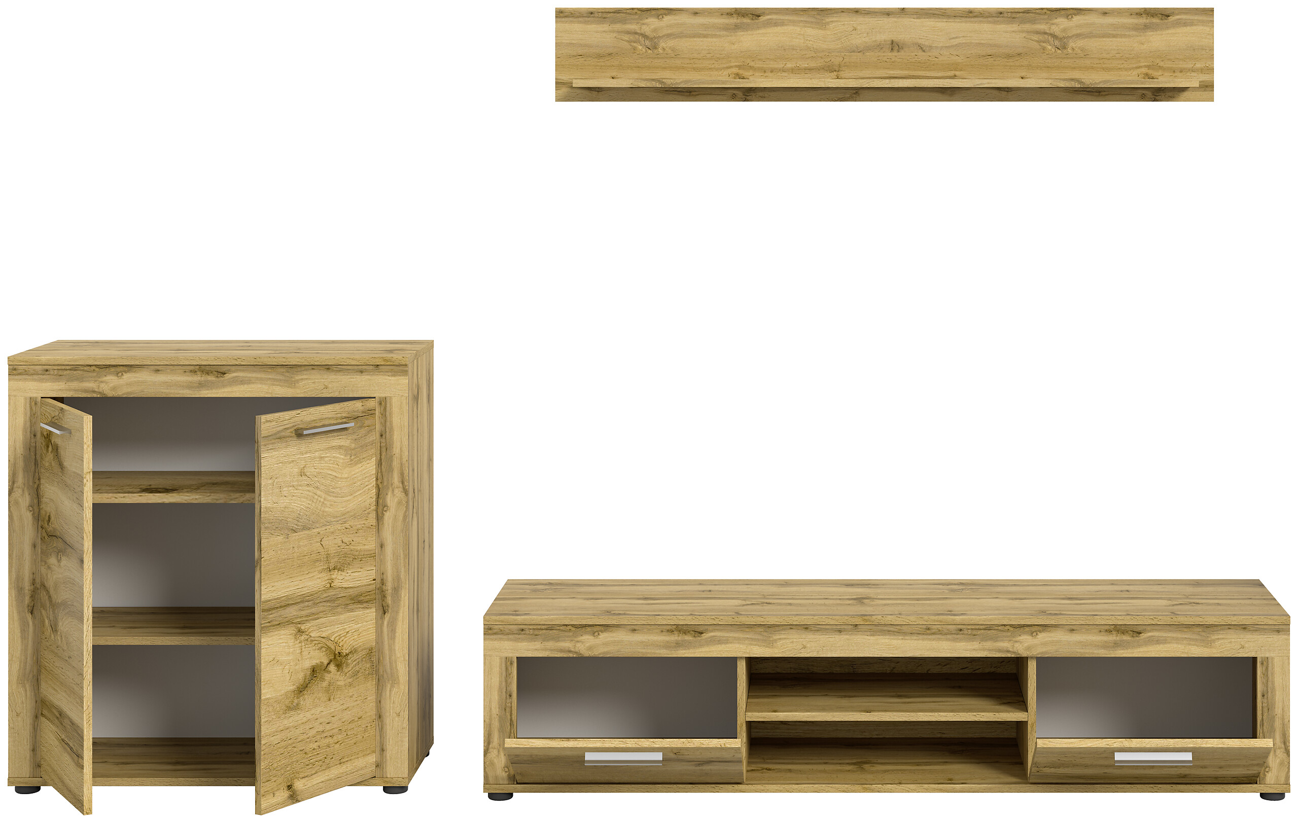 Wohnwand Jam Eiche Wotan Nachbildung B/H/T: ca. 255x159x35 cm