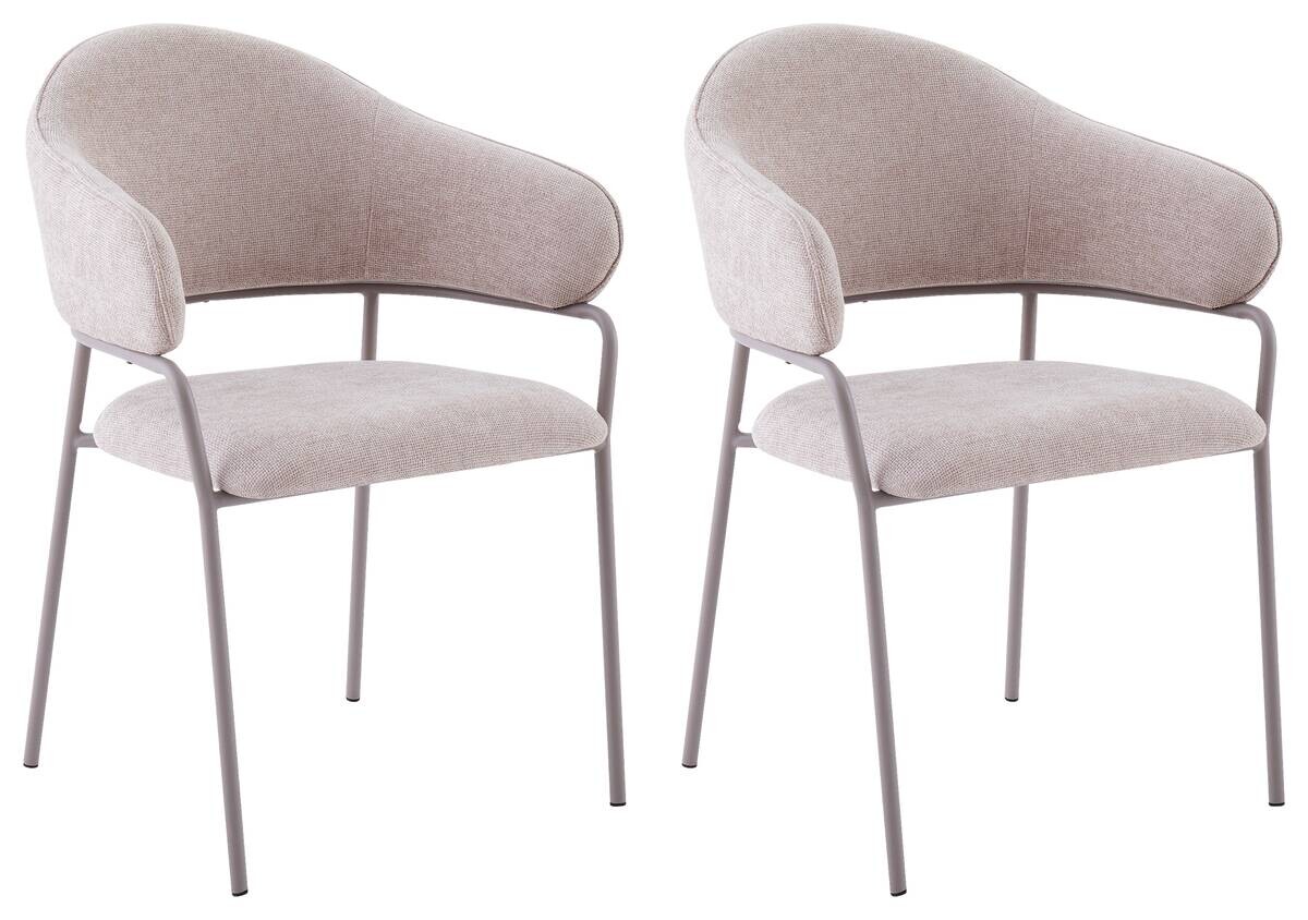 Stuhl CURVE, 2er-Set taupe Stoff B/H/T: ca. 60x86x58 cm