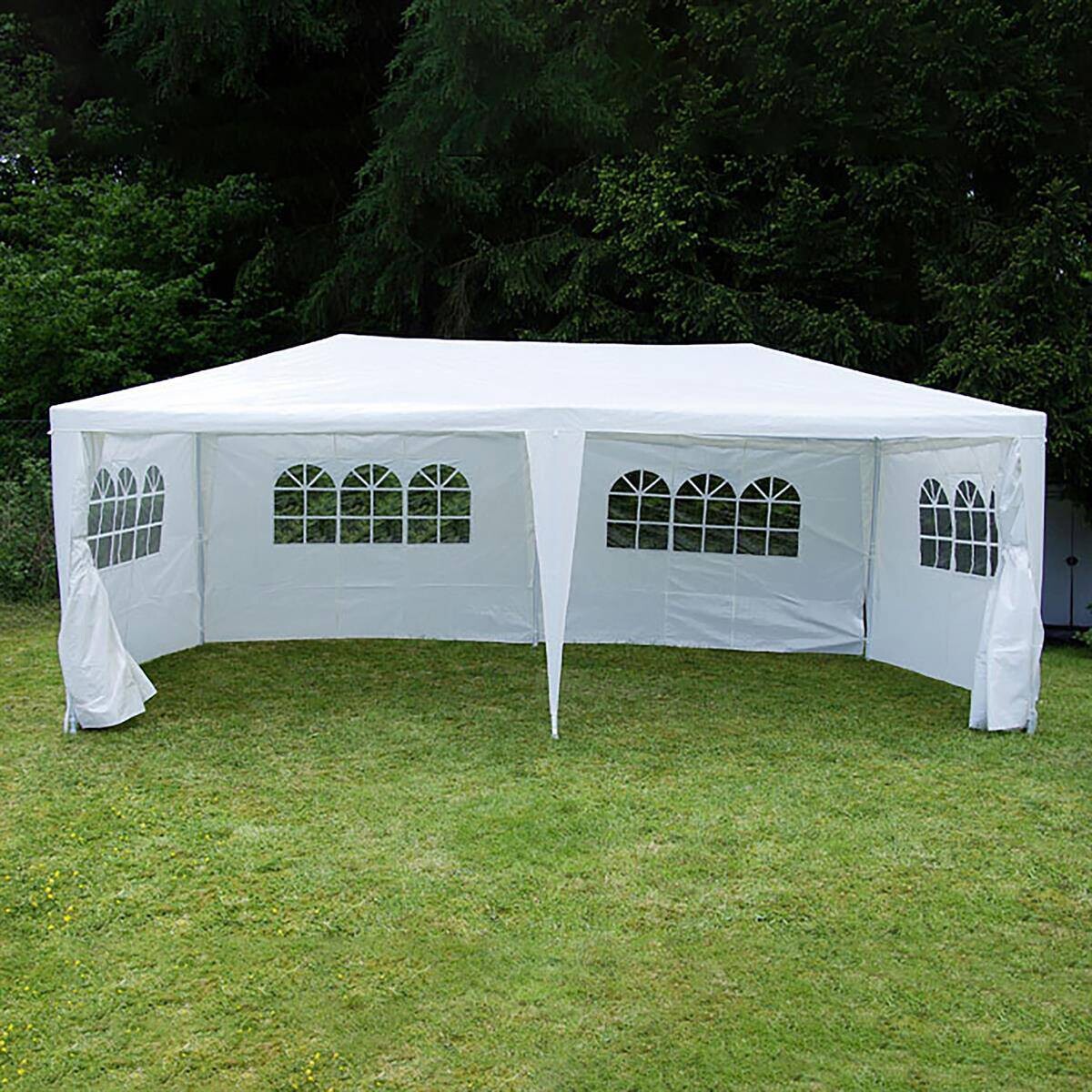 VCM Pavillon weiß Polyester-Mischgewebe B/H/L: ca. 600x197x300 cm