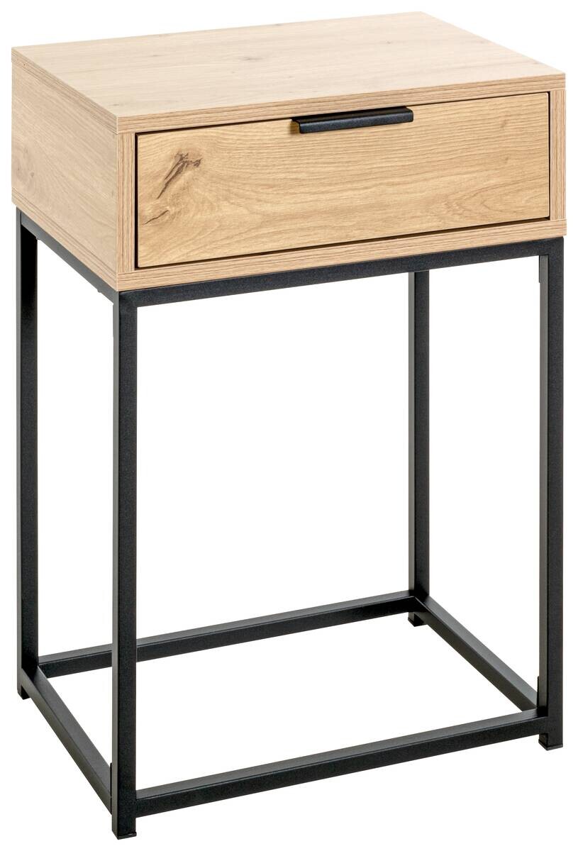 Beistelltisch Eiche hell Nachbildung schwarz B/H/T: ca. 40x60x28 cm