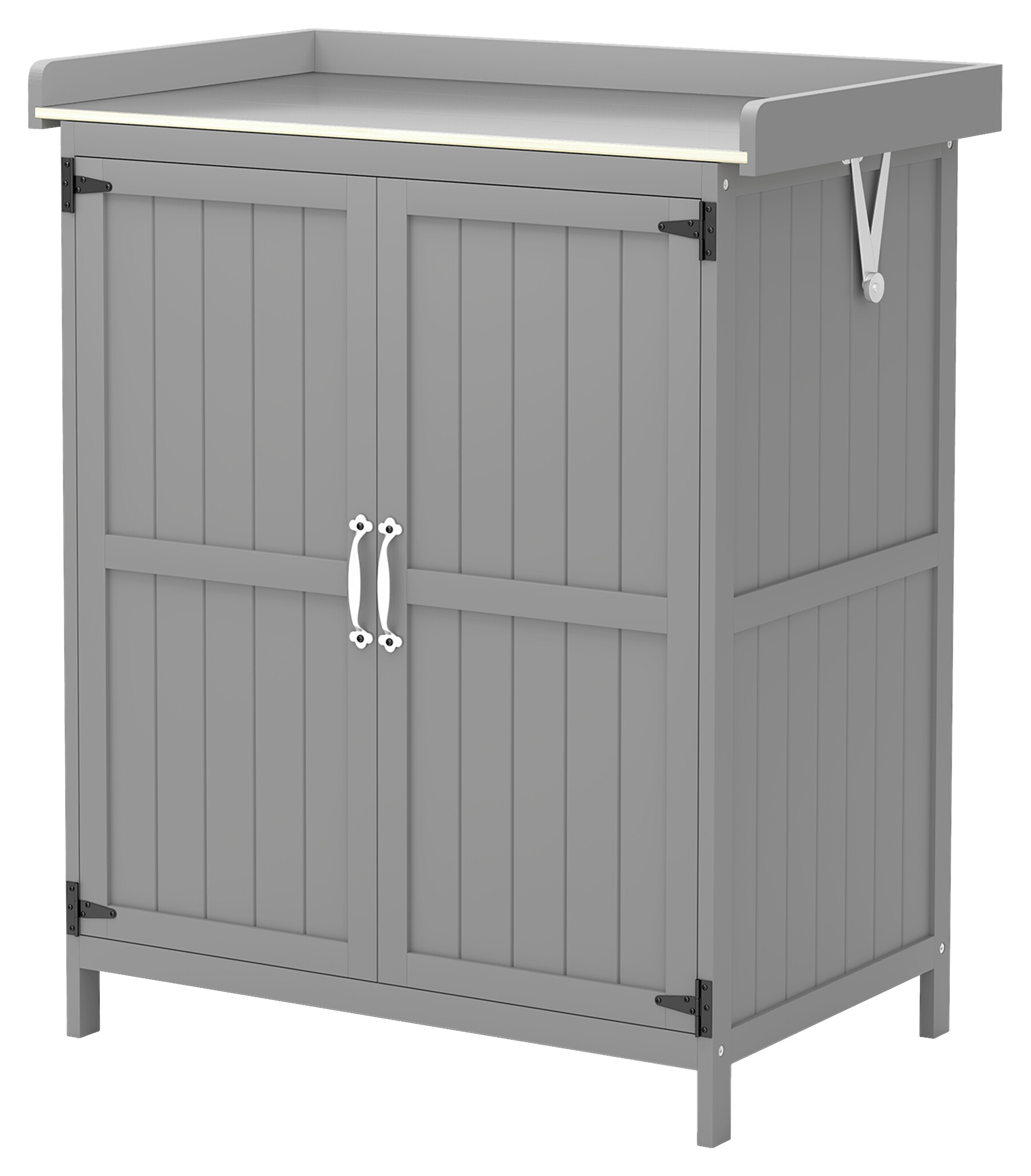 Outsunny Gartenschrank grau Edelstahl B/H/L: ca. 43x88x74 cm