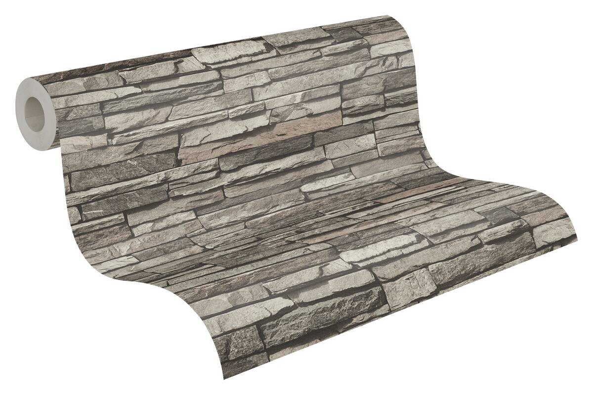 A.S.Creation Vliestapete schwarz grau creme B/H/D: ca. 53x1005x9,3 cm