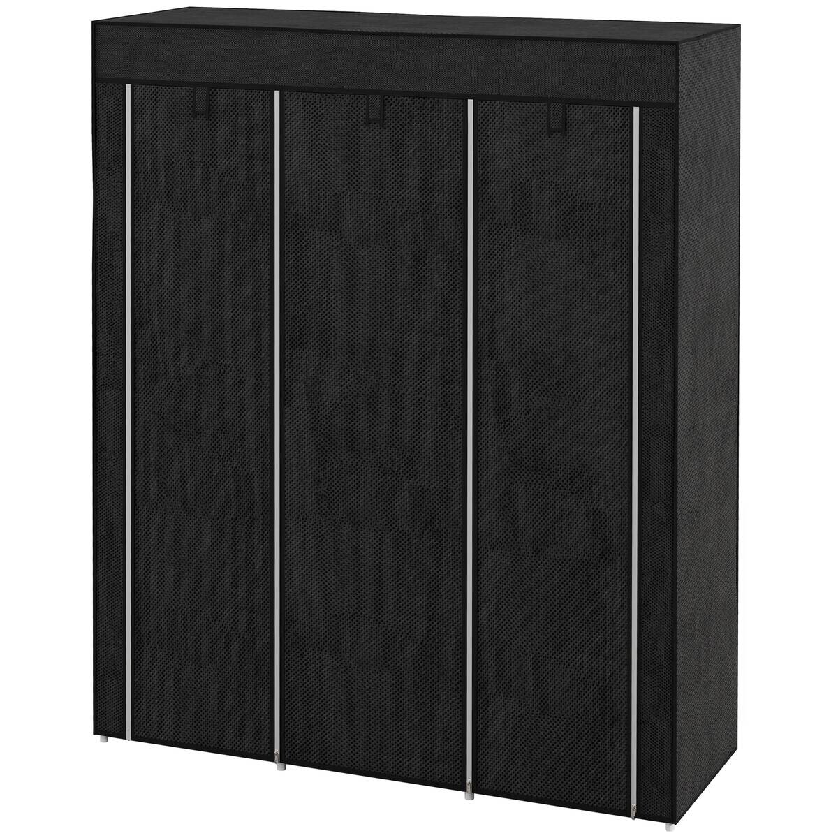 HOMCOM Kleiderschrank schwarz Edelstahl B/H/L: ca. 43x125x162,5 cm