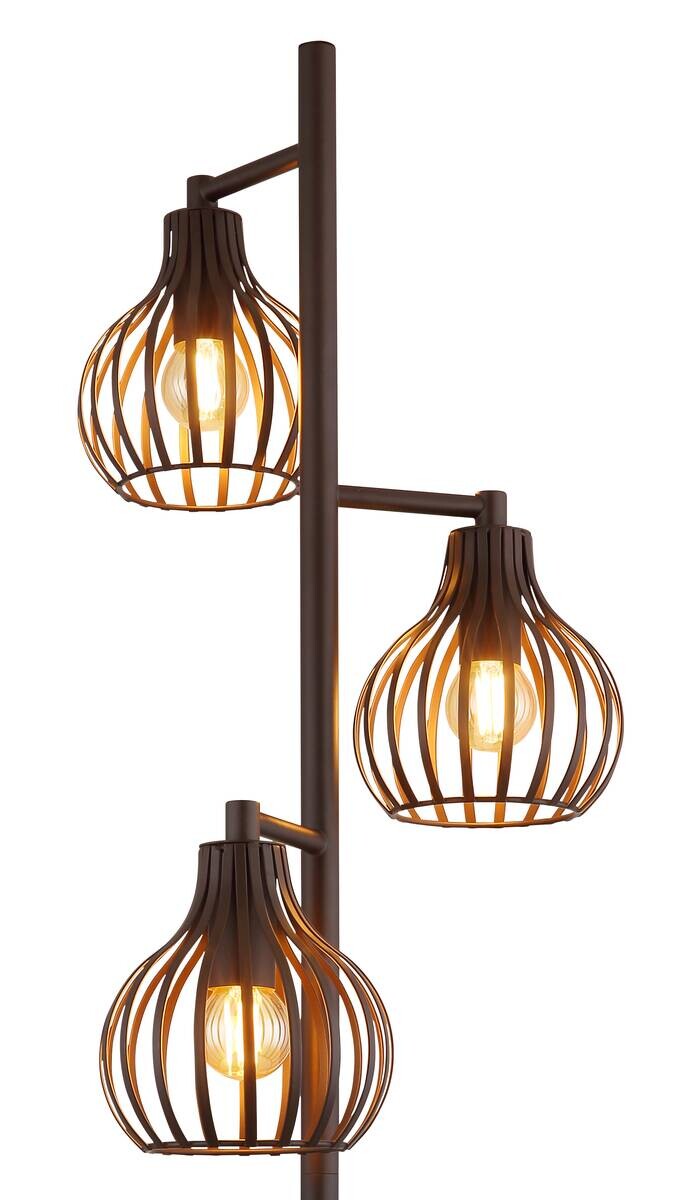 GLOBO Stehleuchte rostfarbig Metall H/D: ca. 161x31 cm E14 3 Brennstellen