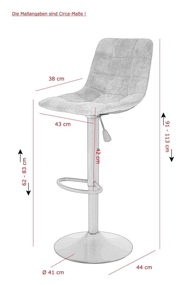 Essgruppe Yvonne Eiche grau Metall B/H/T: ca. 120x108x58 cm