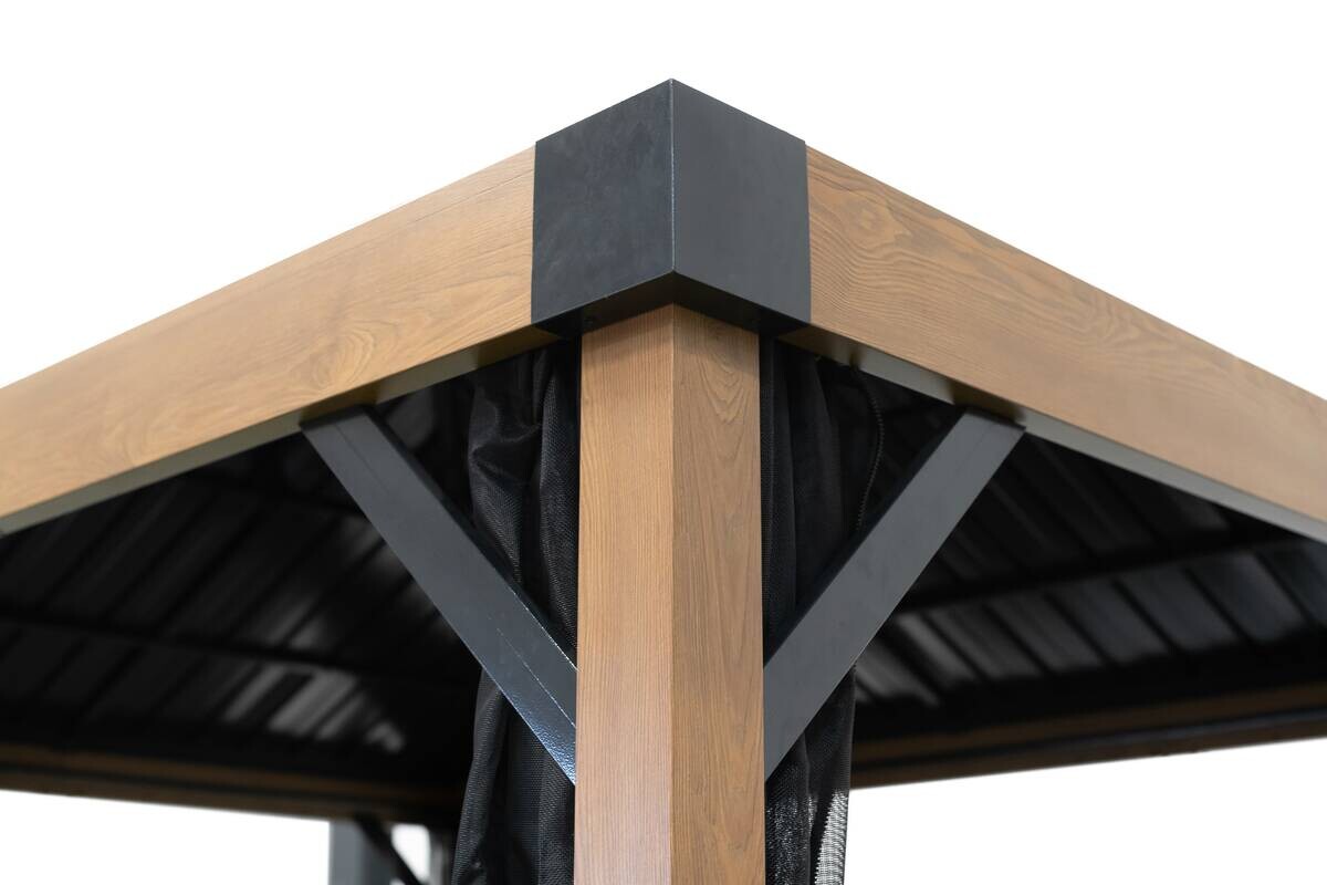 Sojag Pavillon Fontana braun Aluminium B/H/L: ca. 364,3x310x298 cm