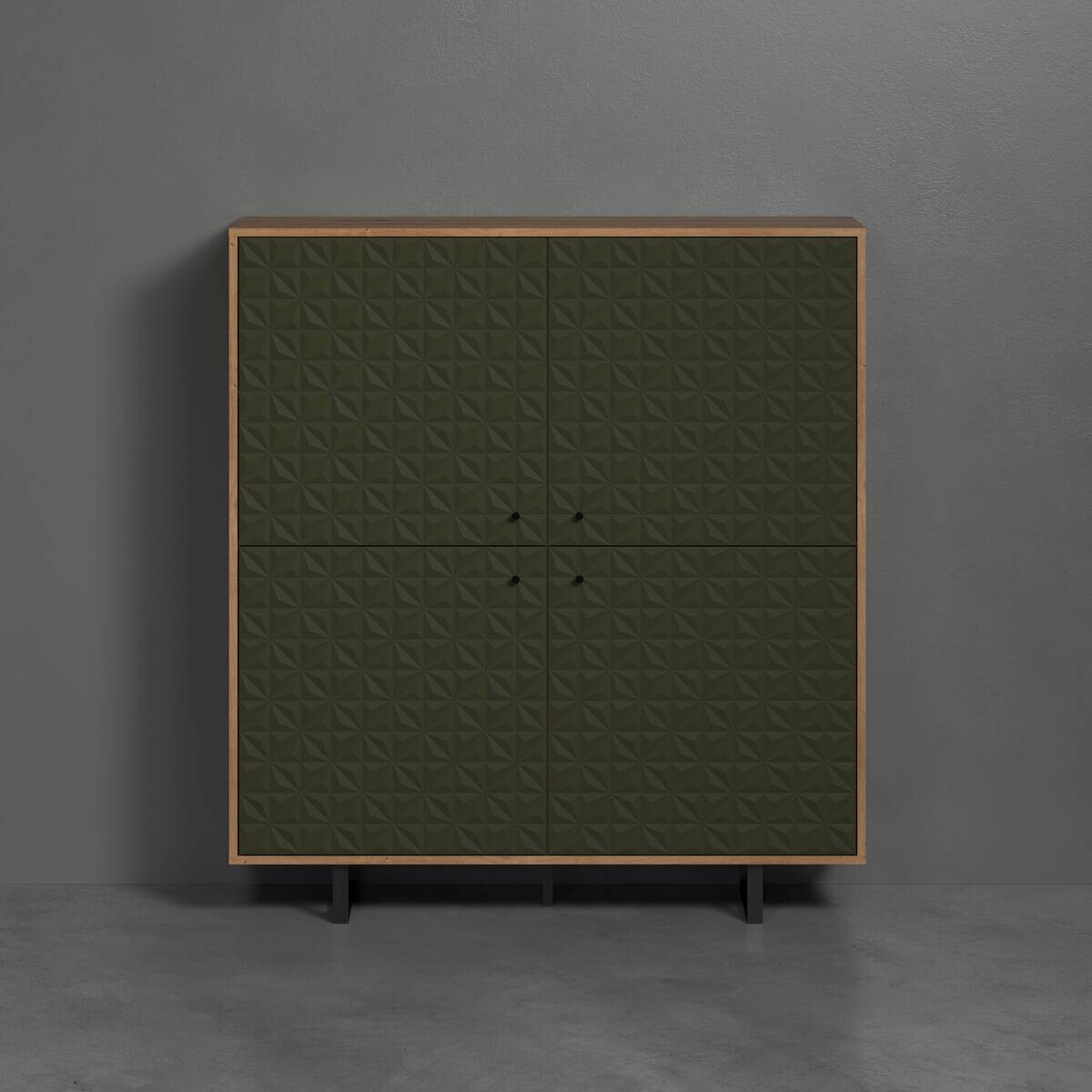 Highboard Sentra Eiche Artisan Nachbildung grün dunkel B/H/T: ca. 124x136x40 cm
