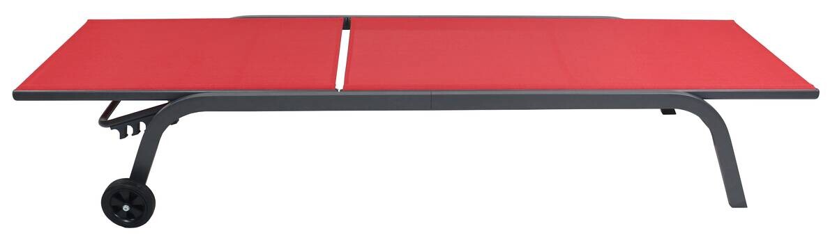 VCM Sonnenliege Sonlas rot Textilene B/H/L: ca. 58x32x192 cm