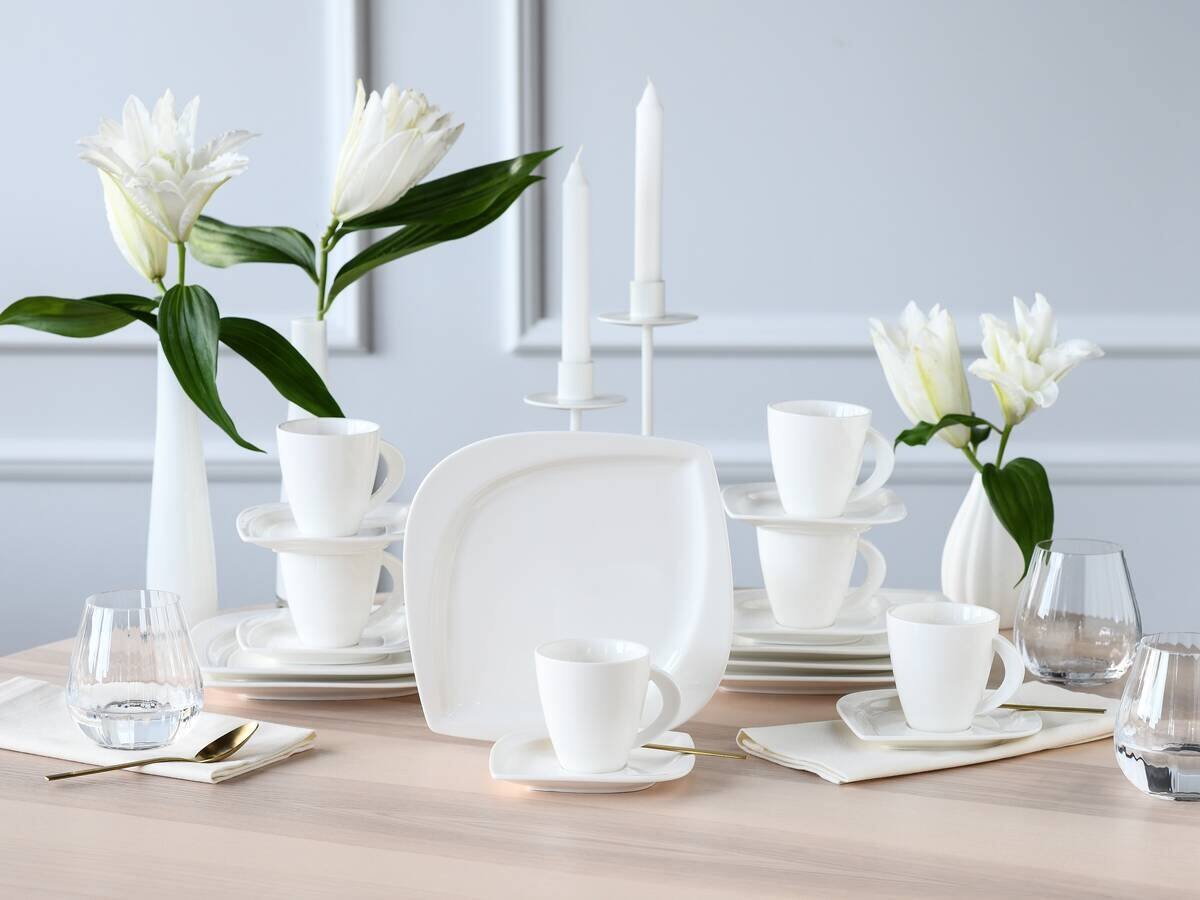 CreaTable Kaffeeservice Melbourne creme Porzellan 18 tlg.