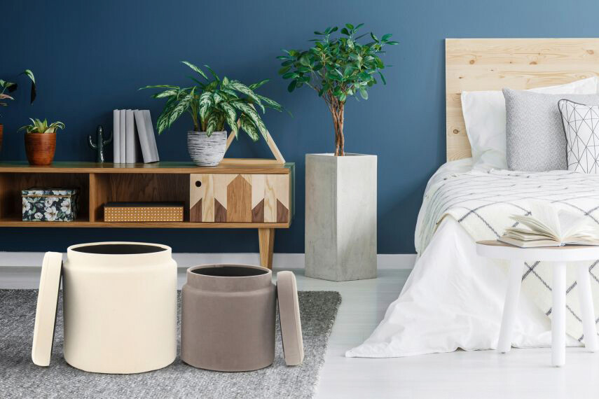 Kayoom Hocker Zora 225 2-er Set elfenbein B/H/T: ca. 40x44x33,5 cm