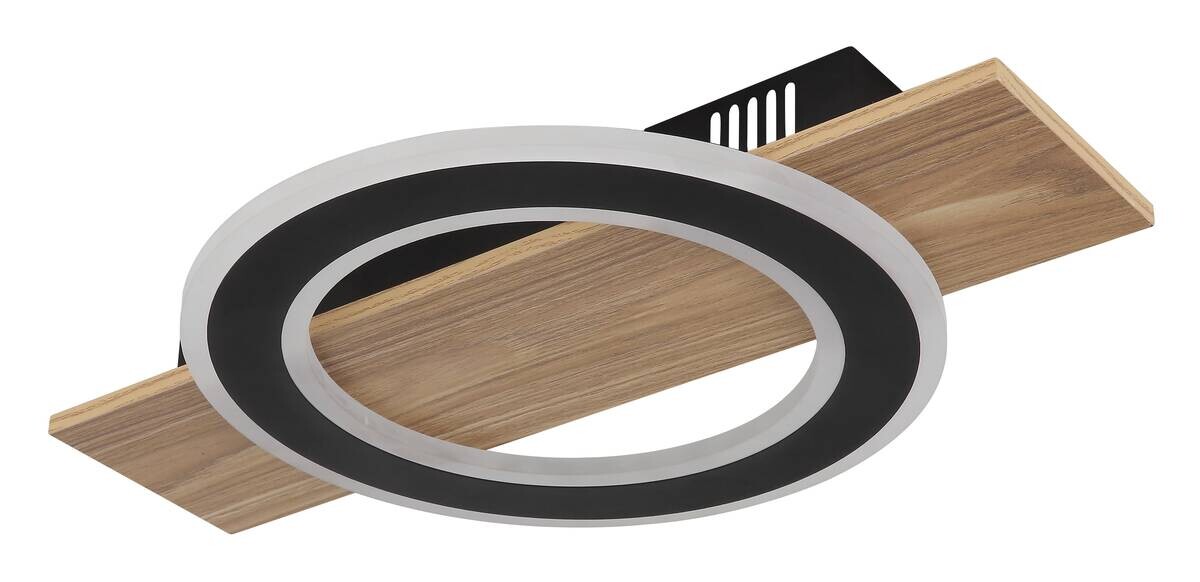 GLOBO LED-Deckenleuchte dunkelbraun schwarz Metall Kunststoff B/H/T: ca. 29x5,2x44 cm 1 Brennstellen