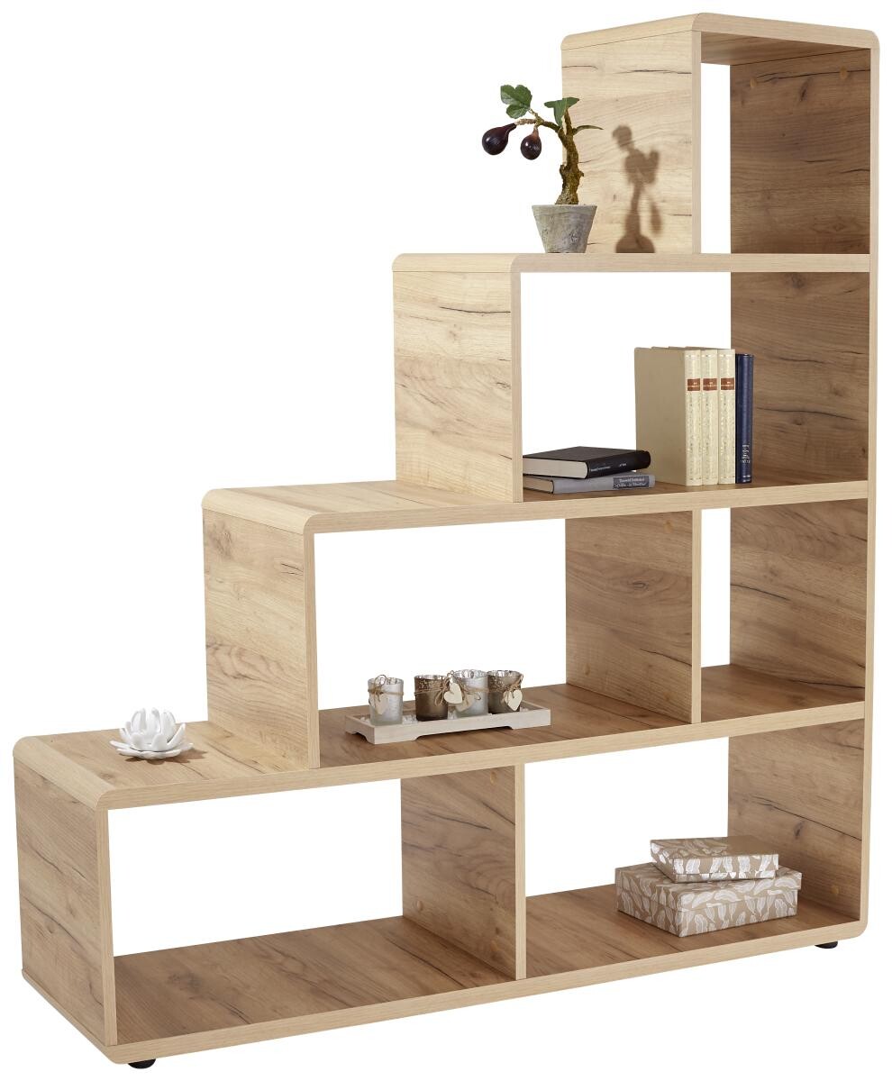 Stufenregal Fontana Eiche Kraft Nachbildung B/H/T: ca. 139x148x35 cm