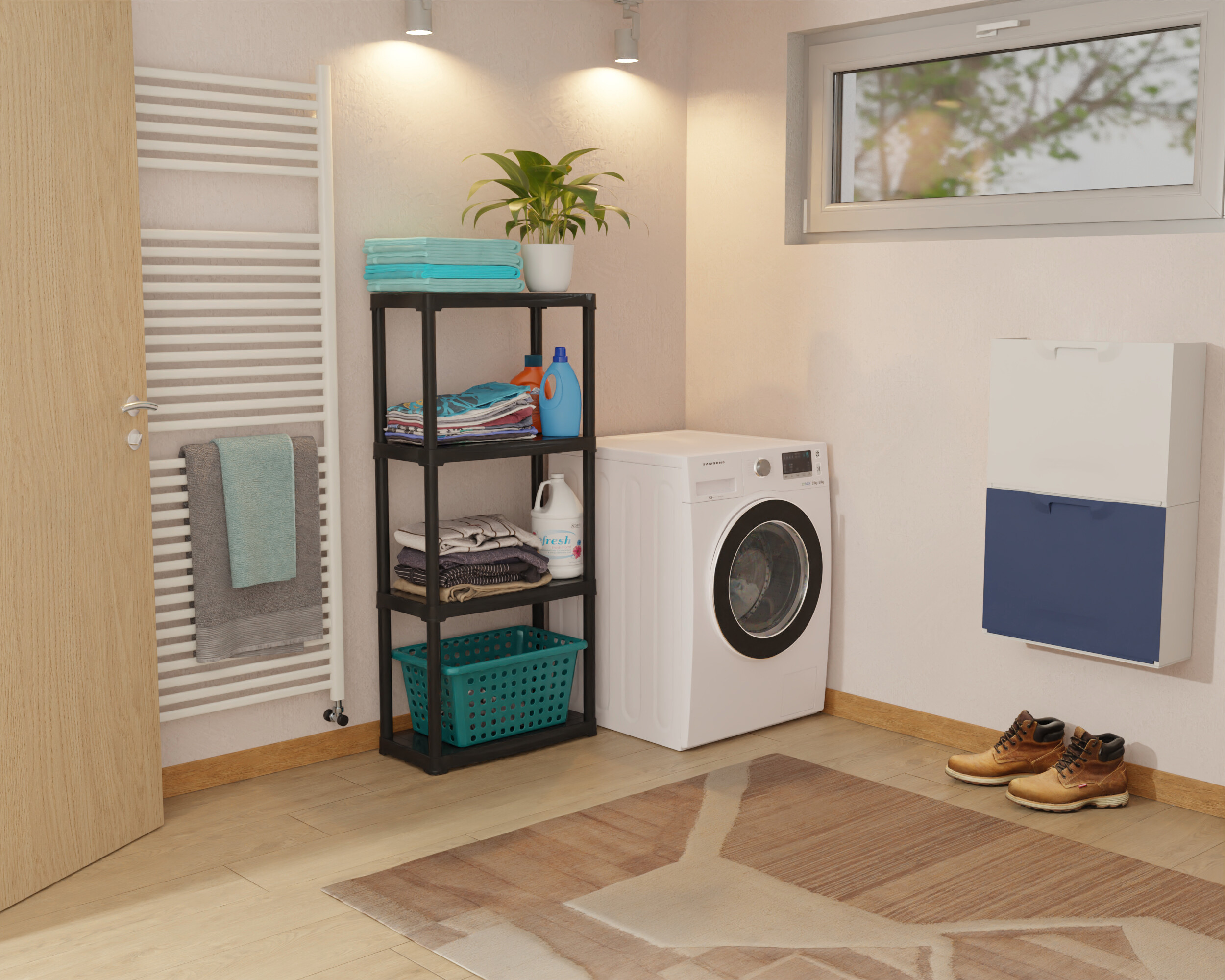 ArtPlast Kunststoffregal schwarz Polypropylen B/H/L: ca. 60x133x30 cm