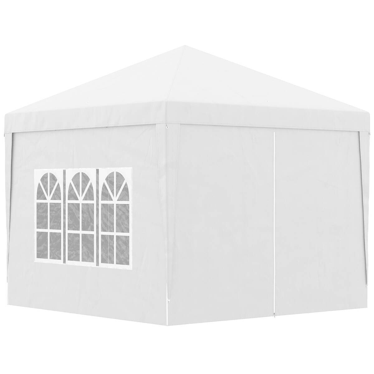Outsunny Pavillon weiß Polyester B/H/L: ca. 2,95x2,95x2,58 cm