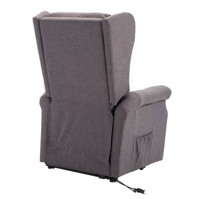 HOMCOM Elektrischer Fernsehsessel 713-031GY grau Polyester-Mischgewebe Holz Schaumstoff B/H/L: ca. 73x109x94 cm