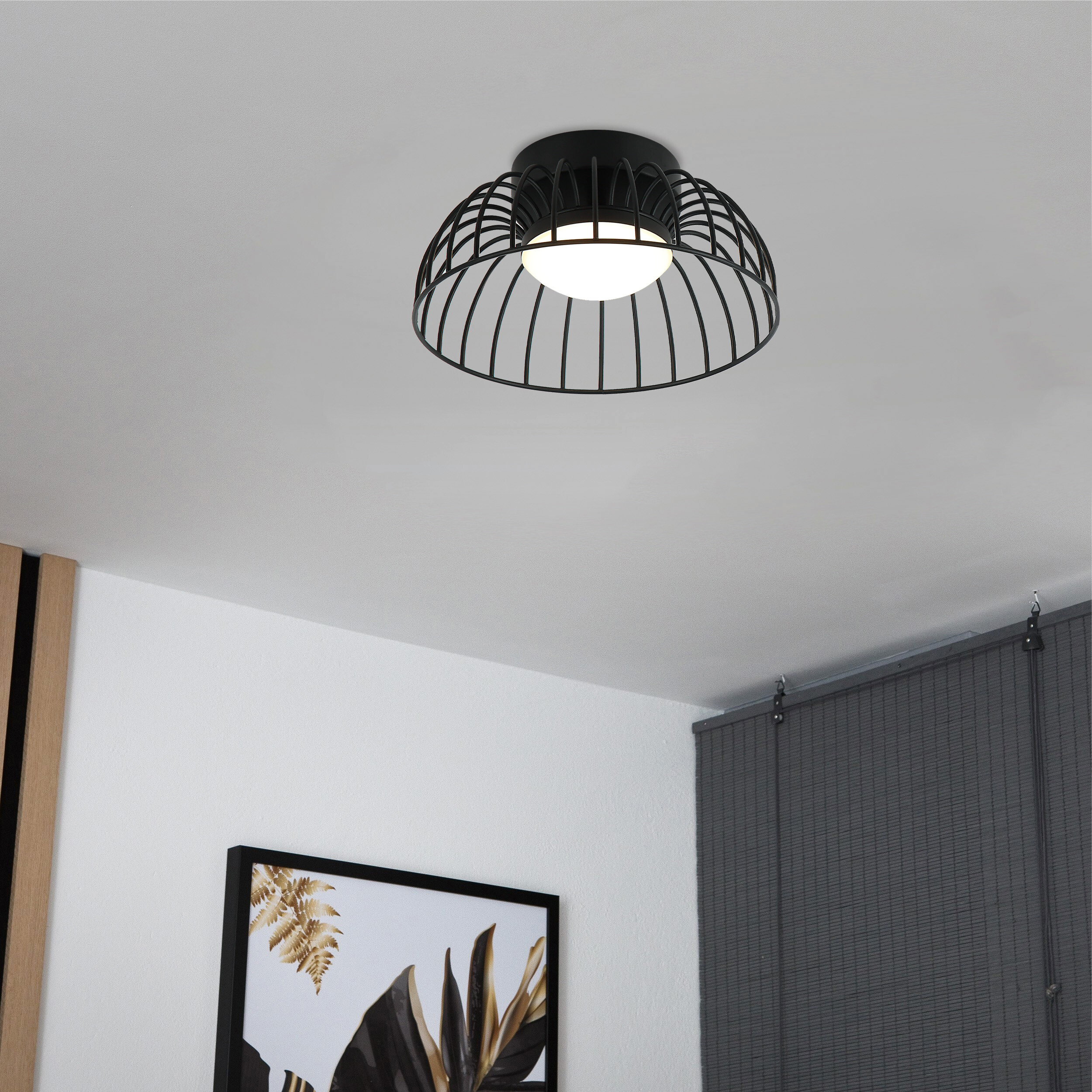 Lamkur Deckenleuchte schwarz Stahl B/H/L: ca. 27x27x17 cm