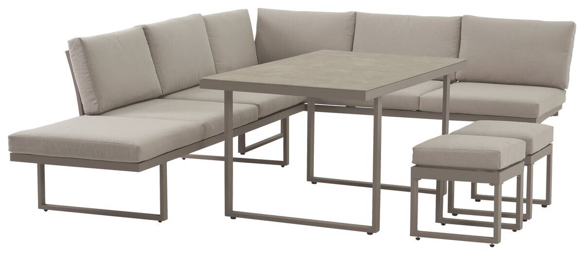 POCOline Gartensitzgruppe Tulum grau Glas