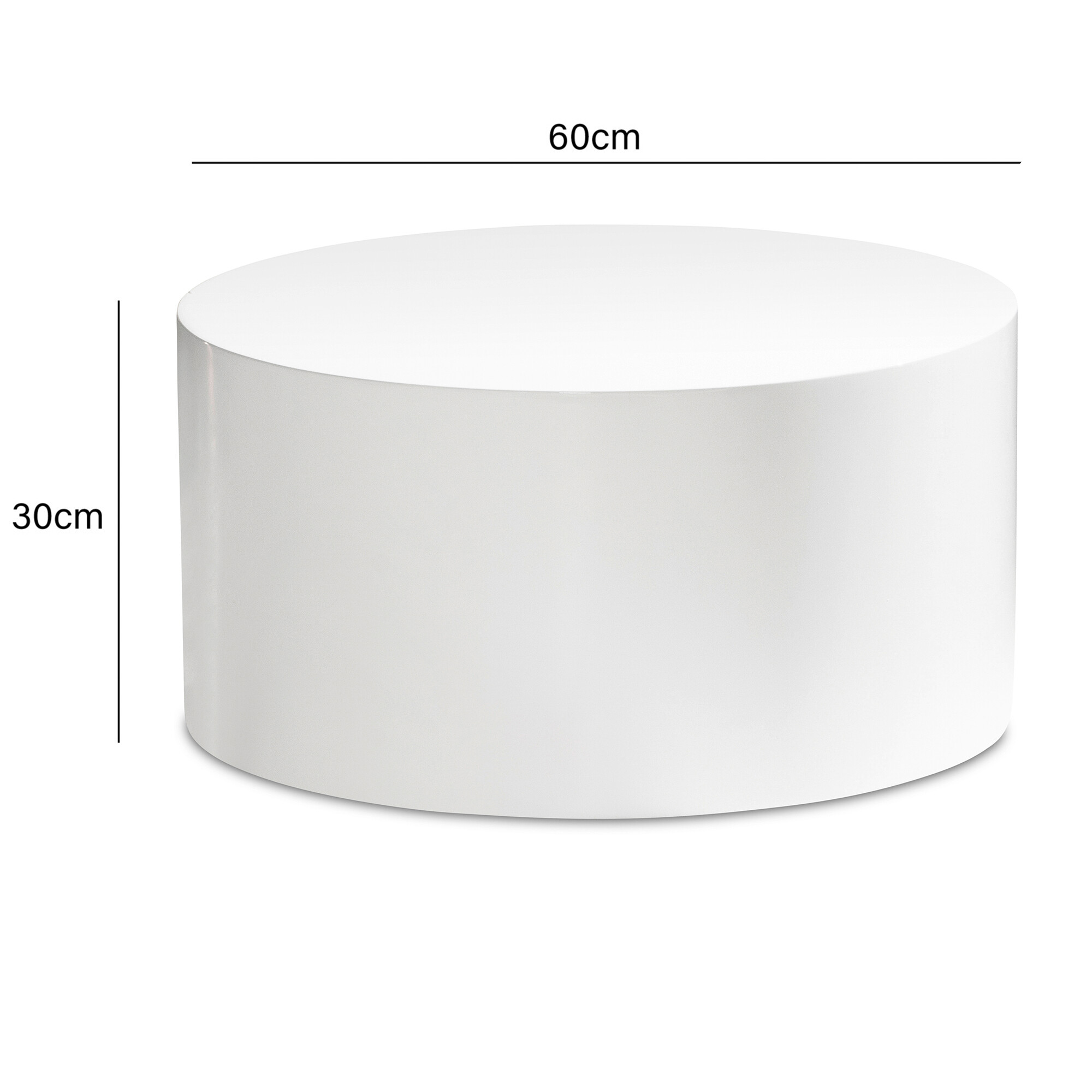 Wohnling Couchtisch weiß MDF H/D: ca. 30x60 cm