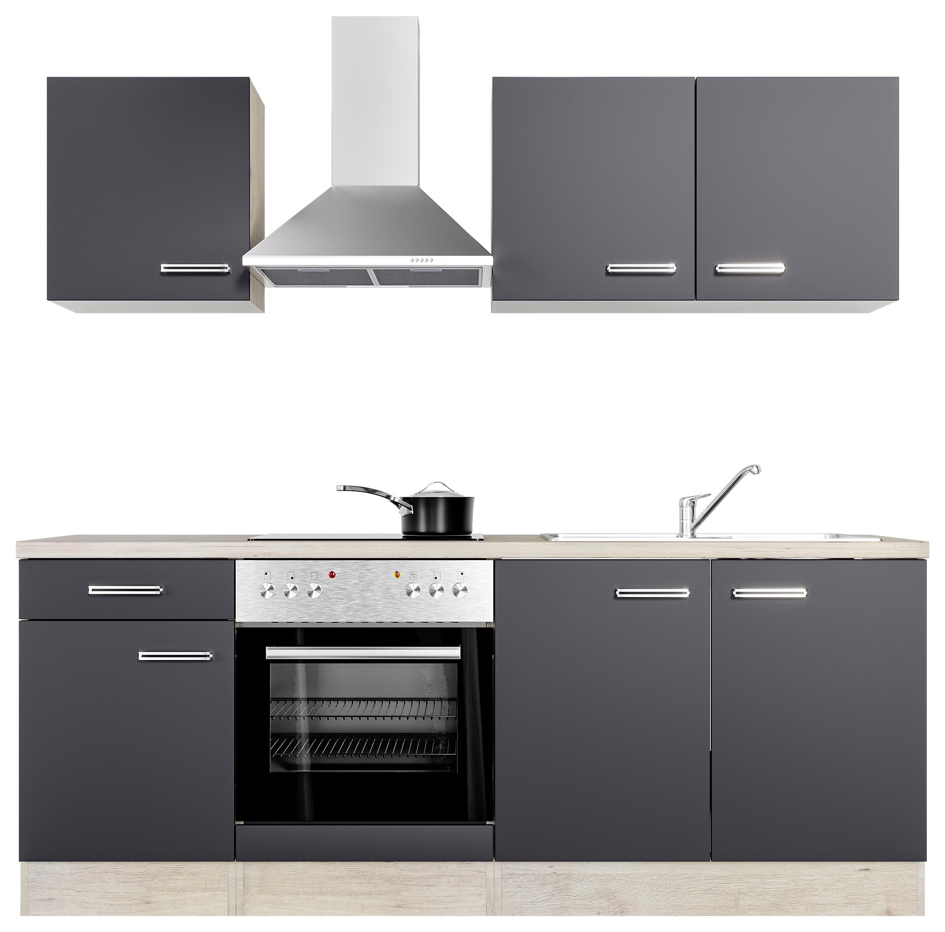 Küchenblock Elva anthrazit B/H/T: ca. 210x200x60 cm