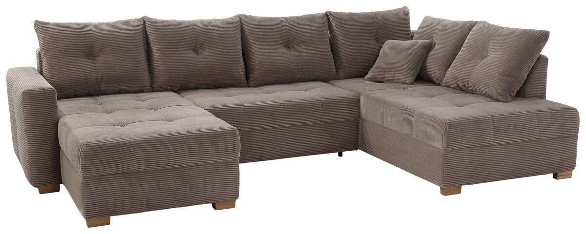 Wohnlandschaft taupe Microfaser B/H/T: ca. 313x92x200 cm