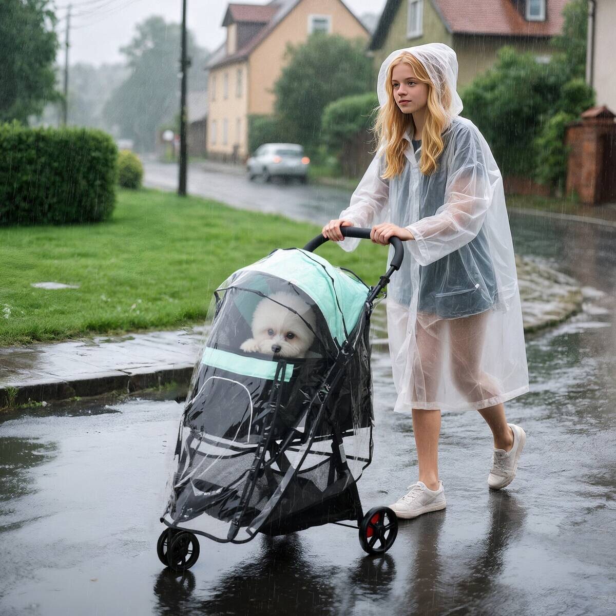 PawHut Hundebuggy grün Polyester B/H/L: ca. 51,5x100x80,5 cm