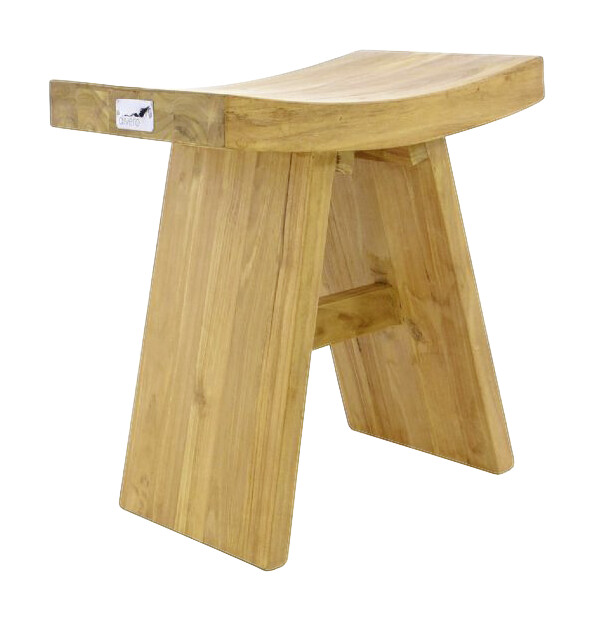 VCM Hocker H braun Teakholz B/H/T: ca. 45x47x29 cm