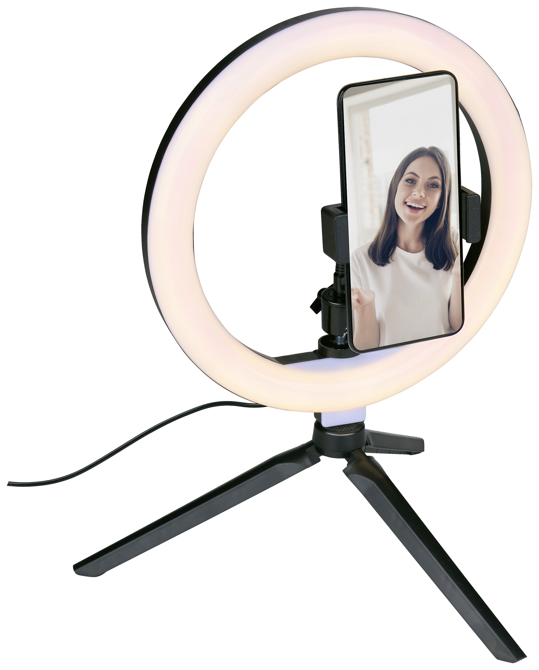 Ringlicht schwarz B/H/L: ca. 3,3x30x27,5 cm 1 Brennstellen