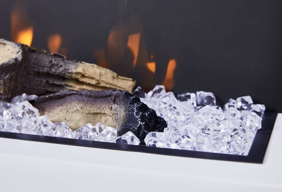 BHP Elektrischer-Kamin BG00678 weiß MDF Metall B/H/T: ca. 120x64x27 cm