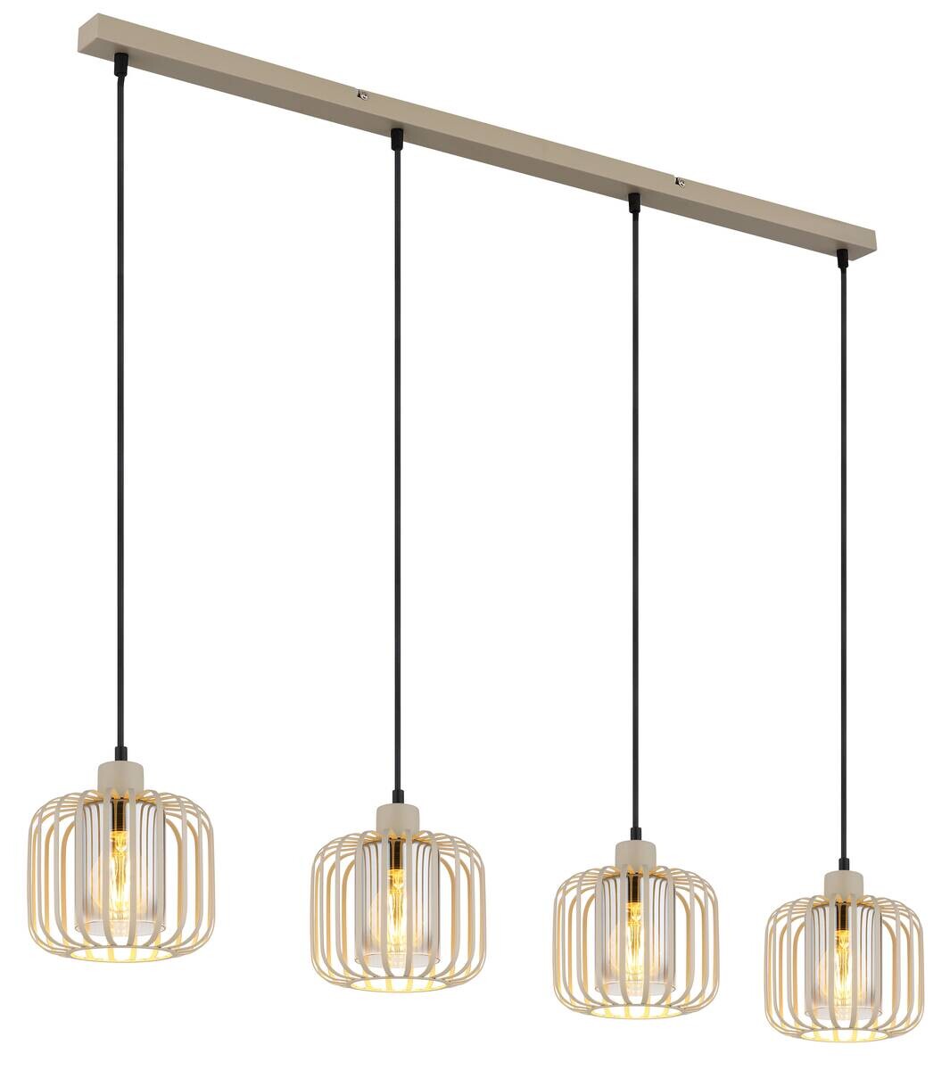 GLOBO Pendelleuchte Metall B/H/T/L: ca. 18x120x108x108 cm E27 4 Brennstellen