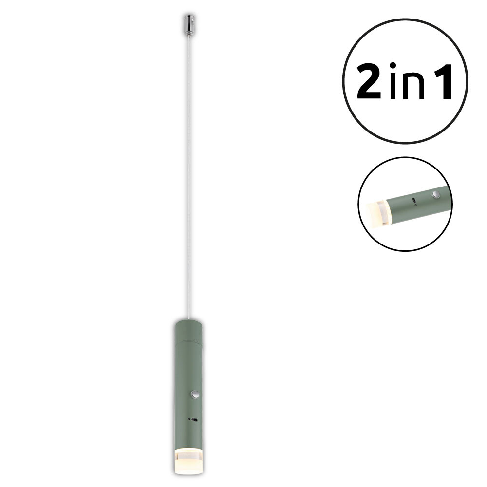 GLOBO LED-Hängeleuchte klar grün Acryl Metall H/D: ca. 120x3,8 cm 1.0 Brennstellen