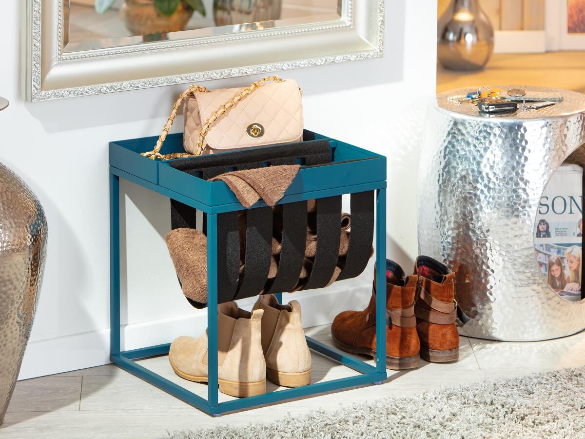 Zeitungsständer Club NY blau pulverbeschichtet Metall B/H/T: ca. 35x40x35 cm