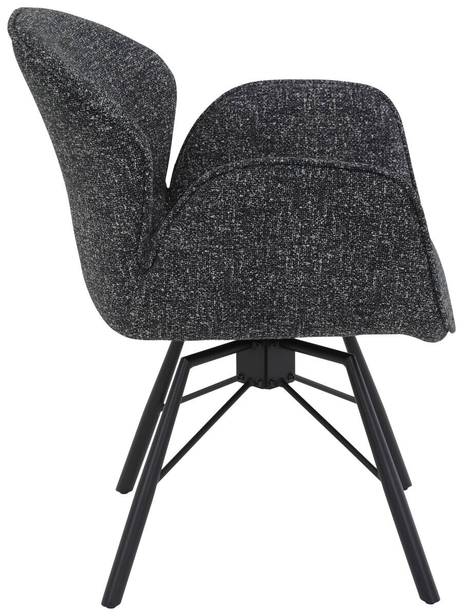 Sessel Bristol, 2er-Set anthrazit Metall Microfaser B/H/T: ca. 62x83x66 cm