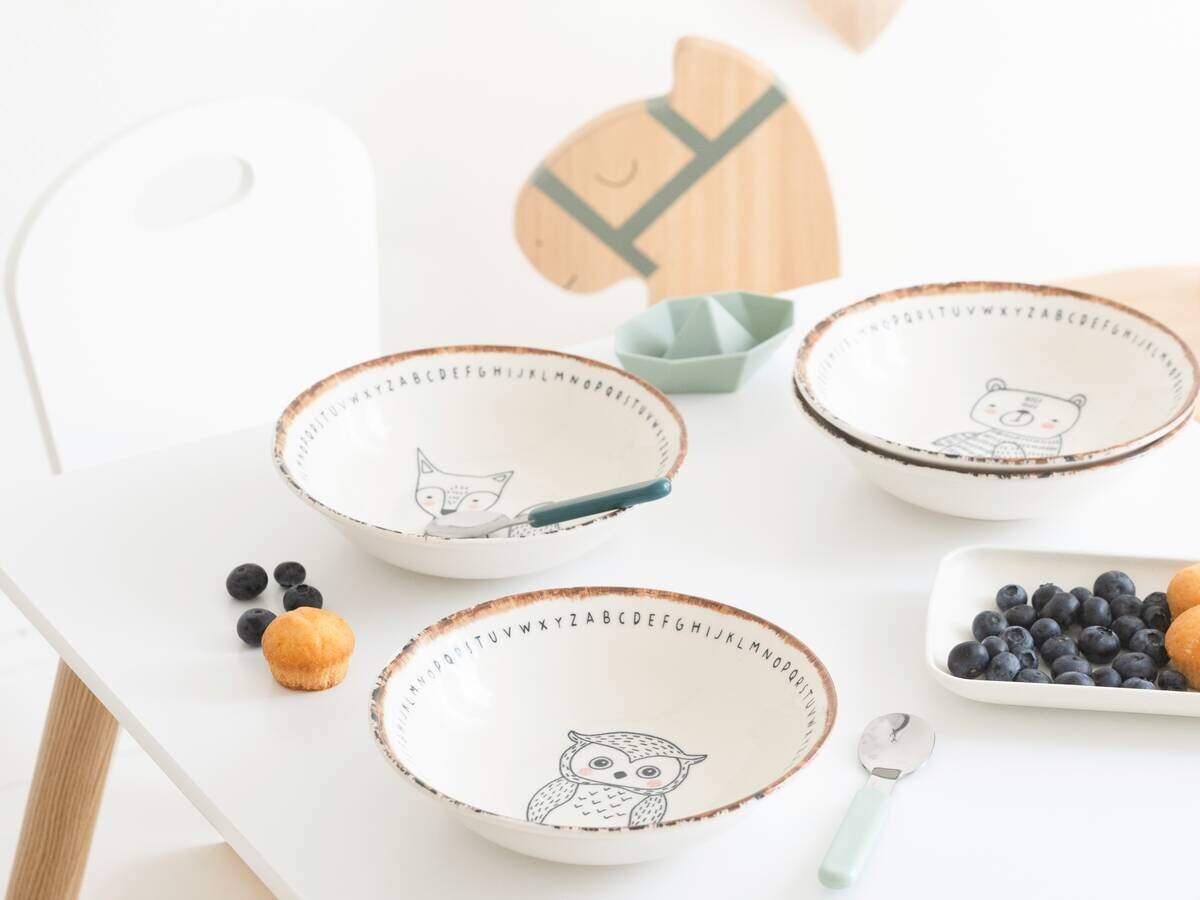 CreaTable Mehrzweckschalen Freunde des Waldes braun Steinzeug D: ca. 18,6 cm