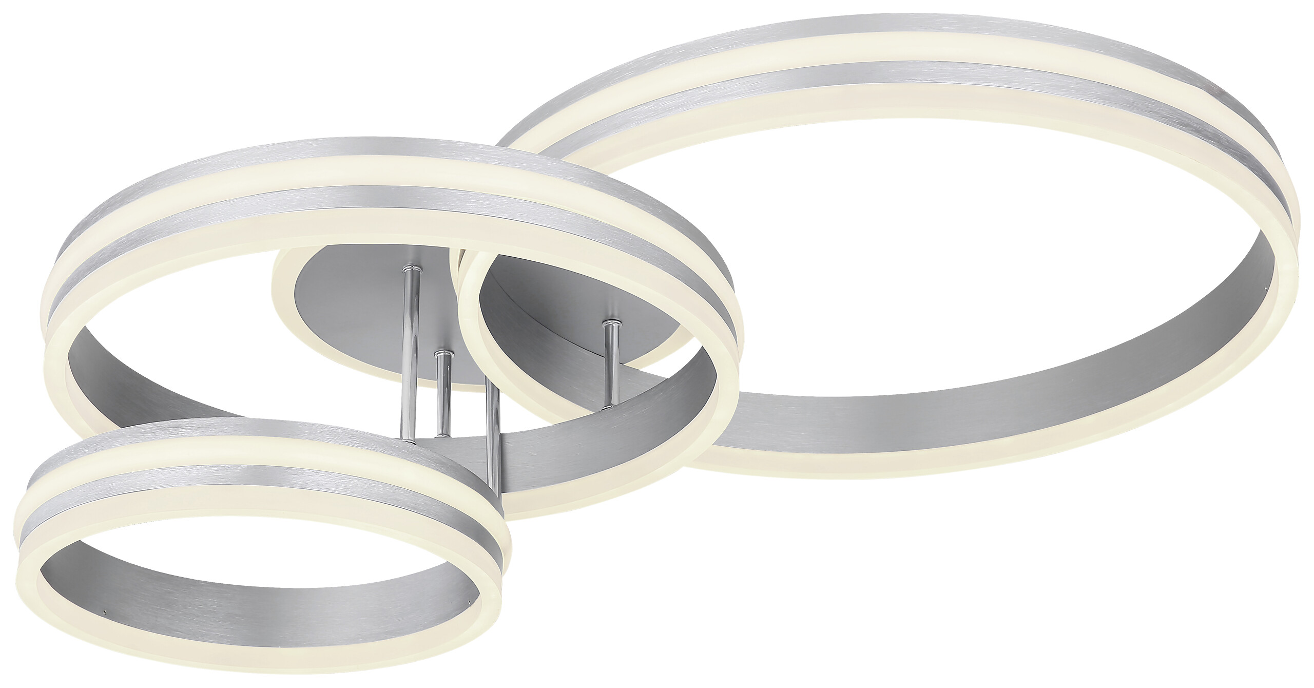 Deckenleuchte Rubio grau Metall Acryl B/H/L: ca. 60x20x80 cm