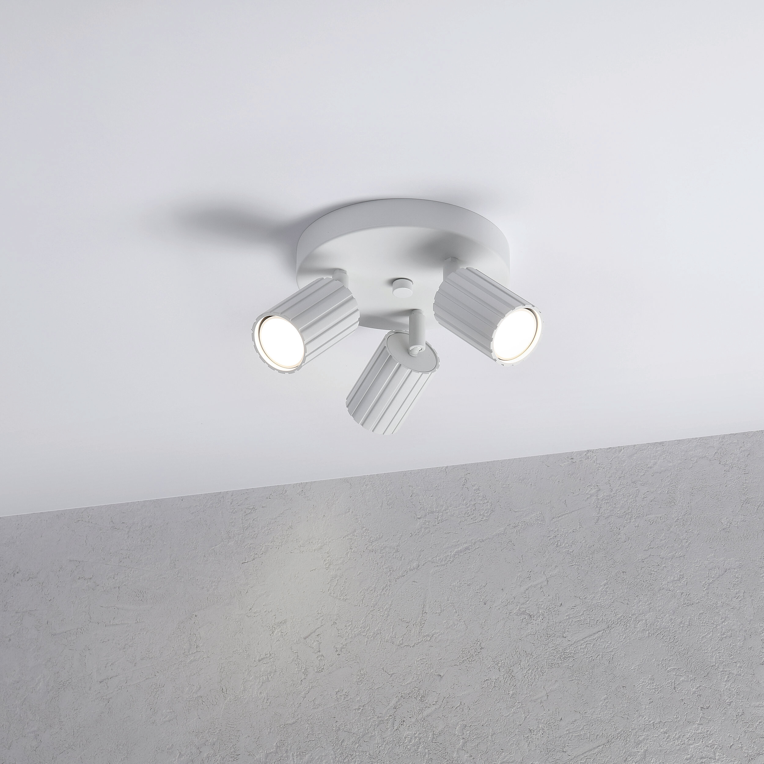 Lamkur Strahler Prisma weiß Stahl B/H/L: ca. 18x19,5x18 cm 3 Brennstellen