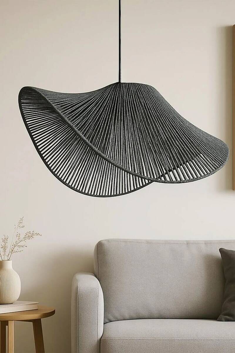 Opviq Pendelleuchte grau Kunststoff B/T/L: ca. 50x50x50 cm E27 1 Brennstellen