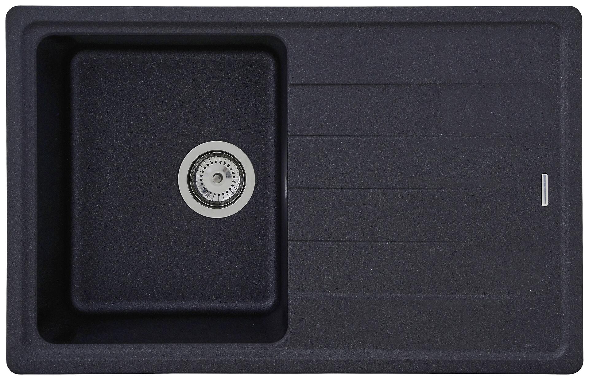 Respekta Einbauspüle Columbia 78 x 50 S schwarz Granitverbundmaterial B/H/T: ca. 100x18,5x50 cm