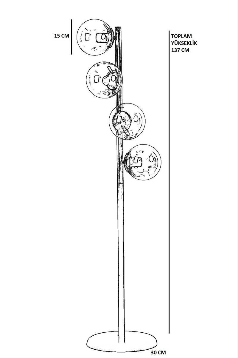 Opviq Stehleuchte weiß Glas Metall B/H/L: ca. 30x137x30 cm E27 4 Brennstellen