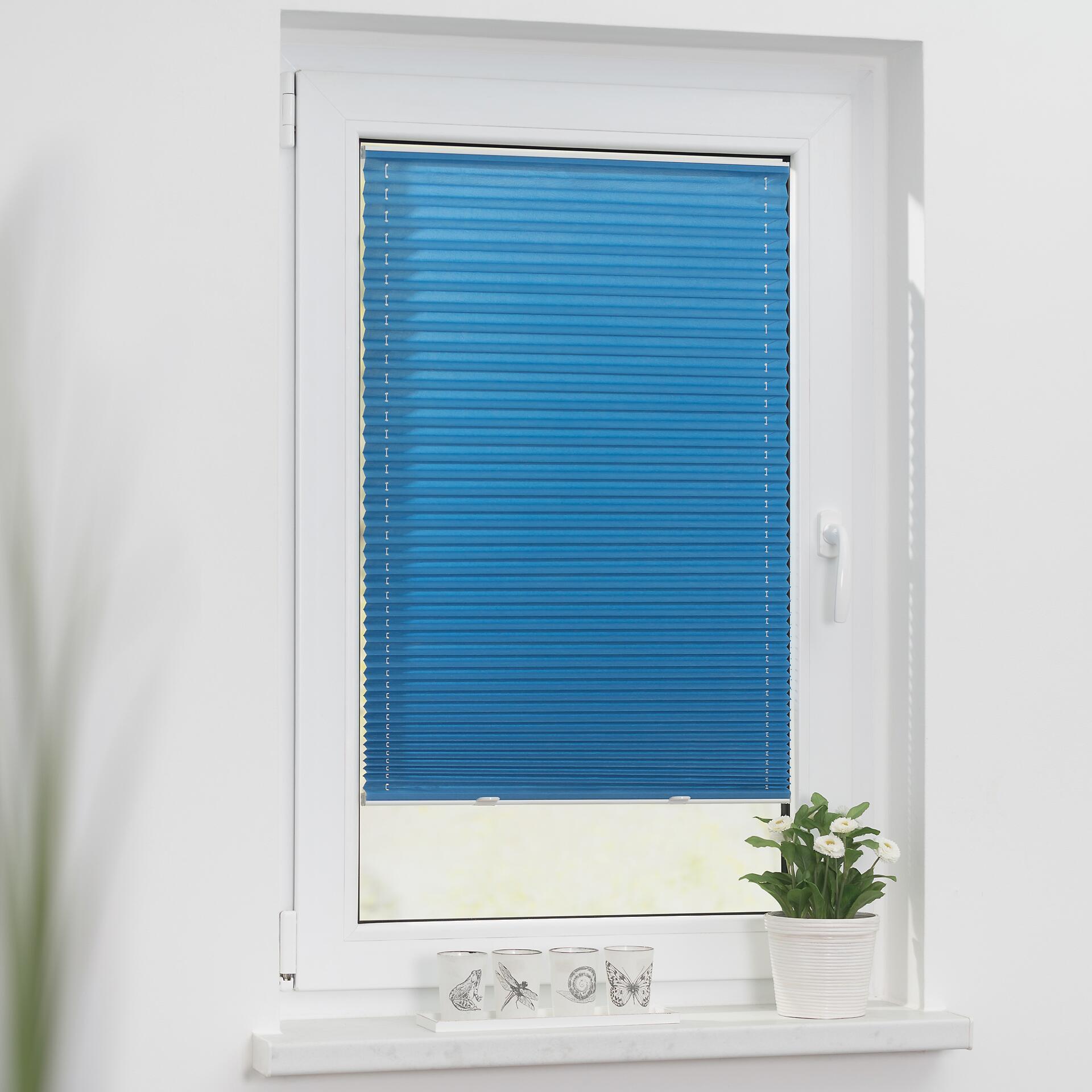 LICHTBLICK Spannplissee blau B/L: ca. 70x130 cm