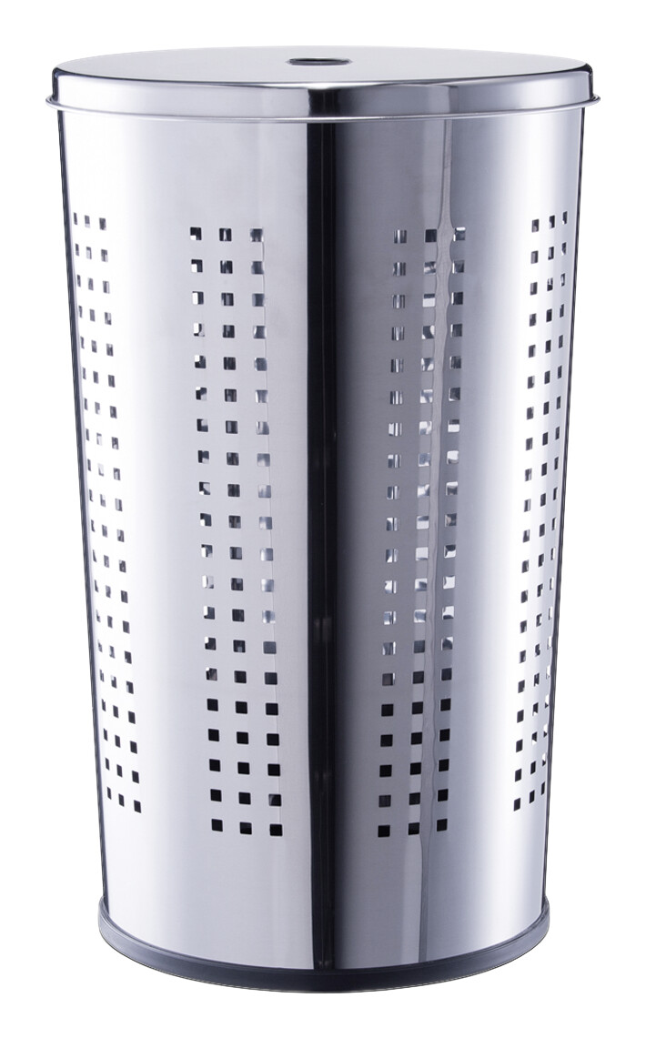 Zeller Wäschesammler silber Kunststoff B/H/L: ca. 35,5x58x35,5 cm