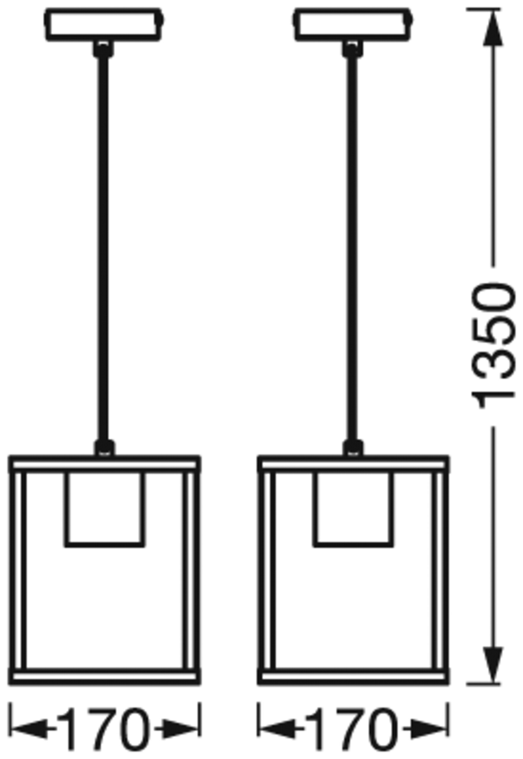 LEDVANCE Pendelleuchte Nairobi schwarz Metall Holz B/H/L: ca. 17x135x17 cm E27 1 Brennstellen