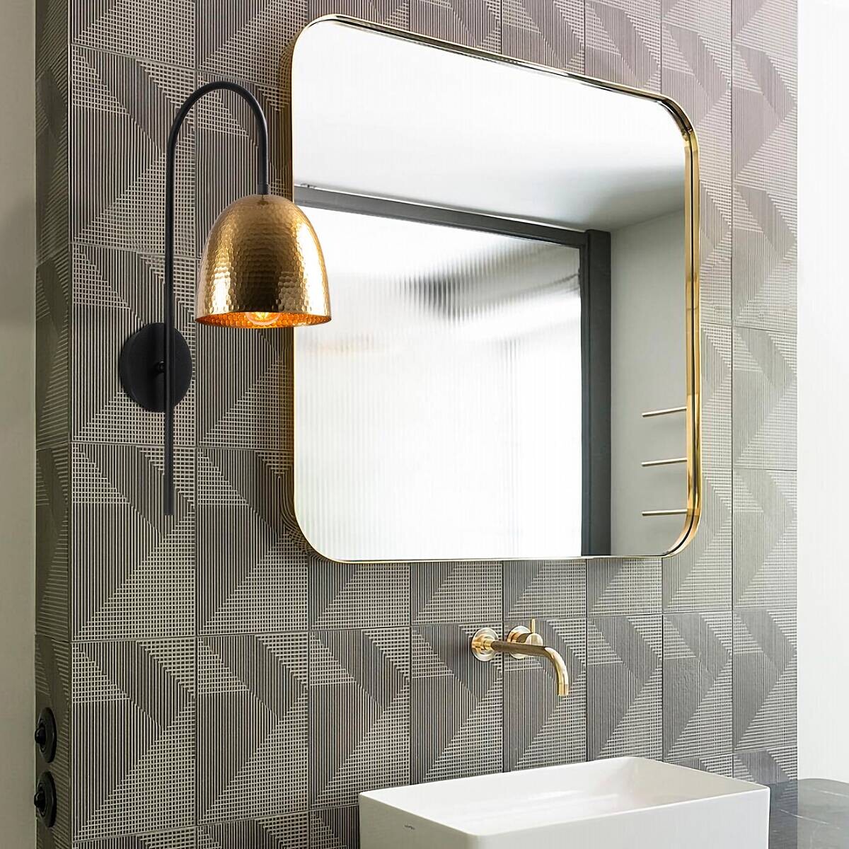 Opviq Wandleuchte schwarz Metall B/H/L: ca. 24x57x16 cm E27 1 Brennstellen