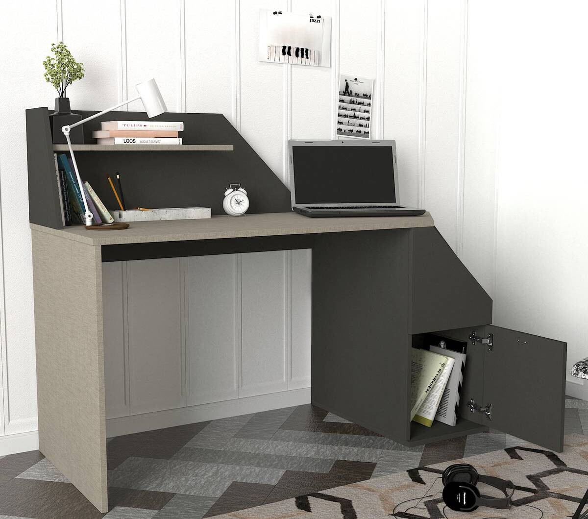 Schreibtisch Gusto grau anthrazit B/H/T: ca. 140x74x60 cm